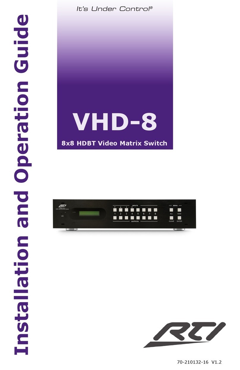 RTI VHD-8 Operating instructions