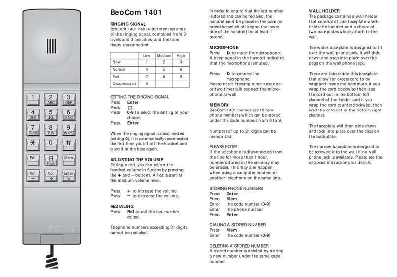 BeoWorld BeoCom 1401 user guide