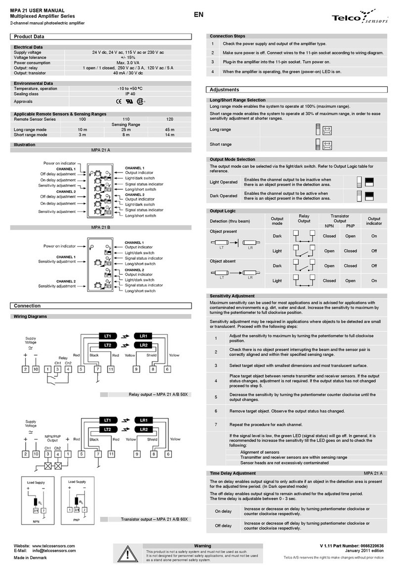 Telco Sensors MPA 21 user manual