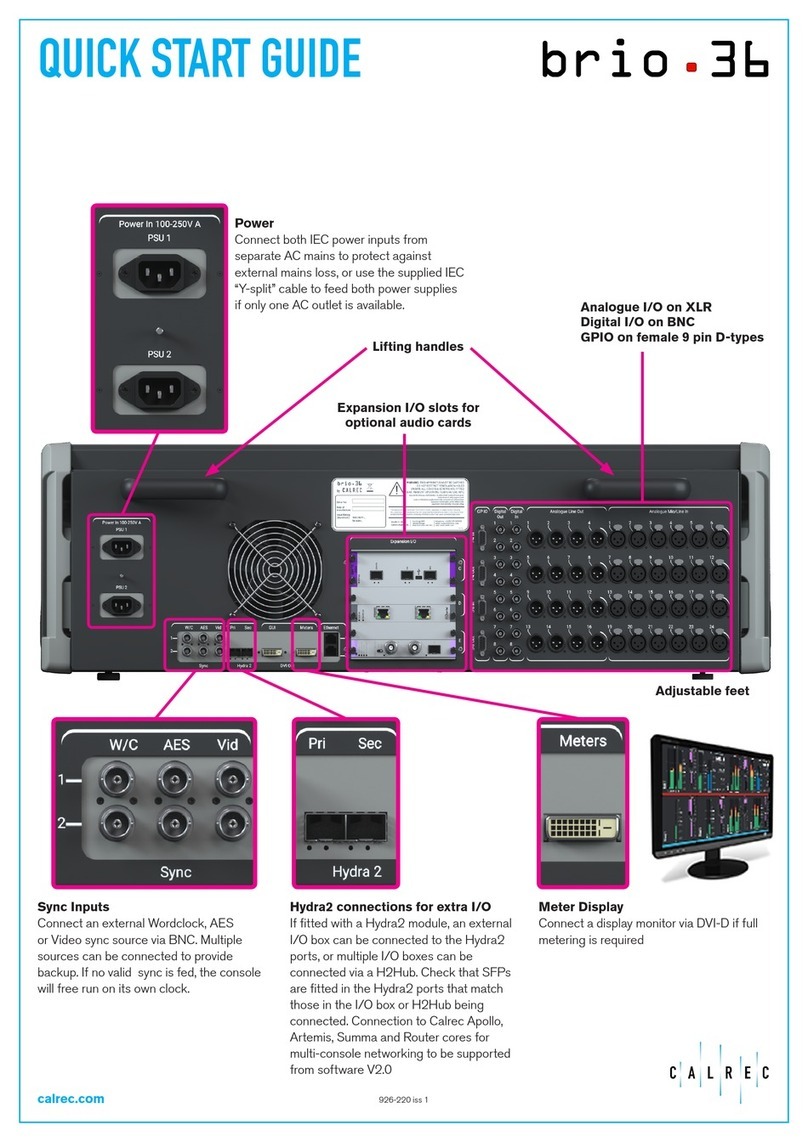 Calrec BRIO36 quick start guide