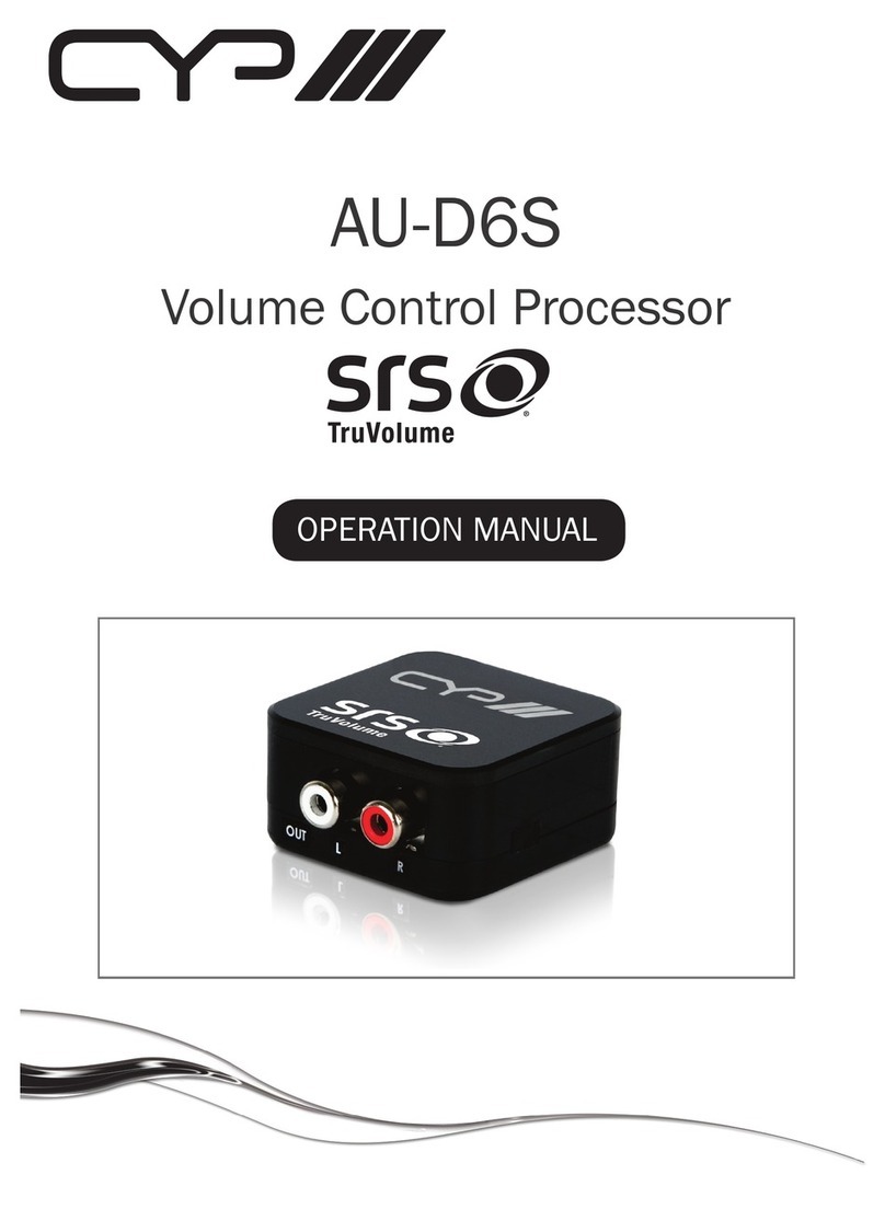 CYP SRS TruVolume AU-D6S Installation manual