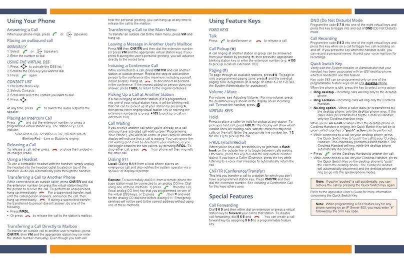 ESI III Quick reference guide