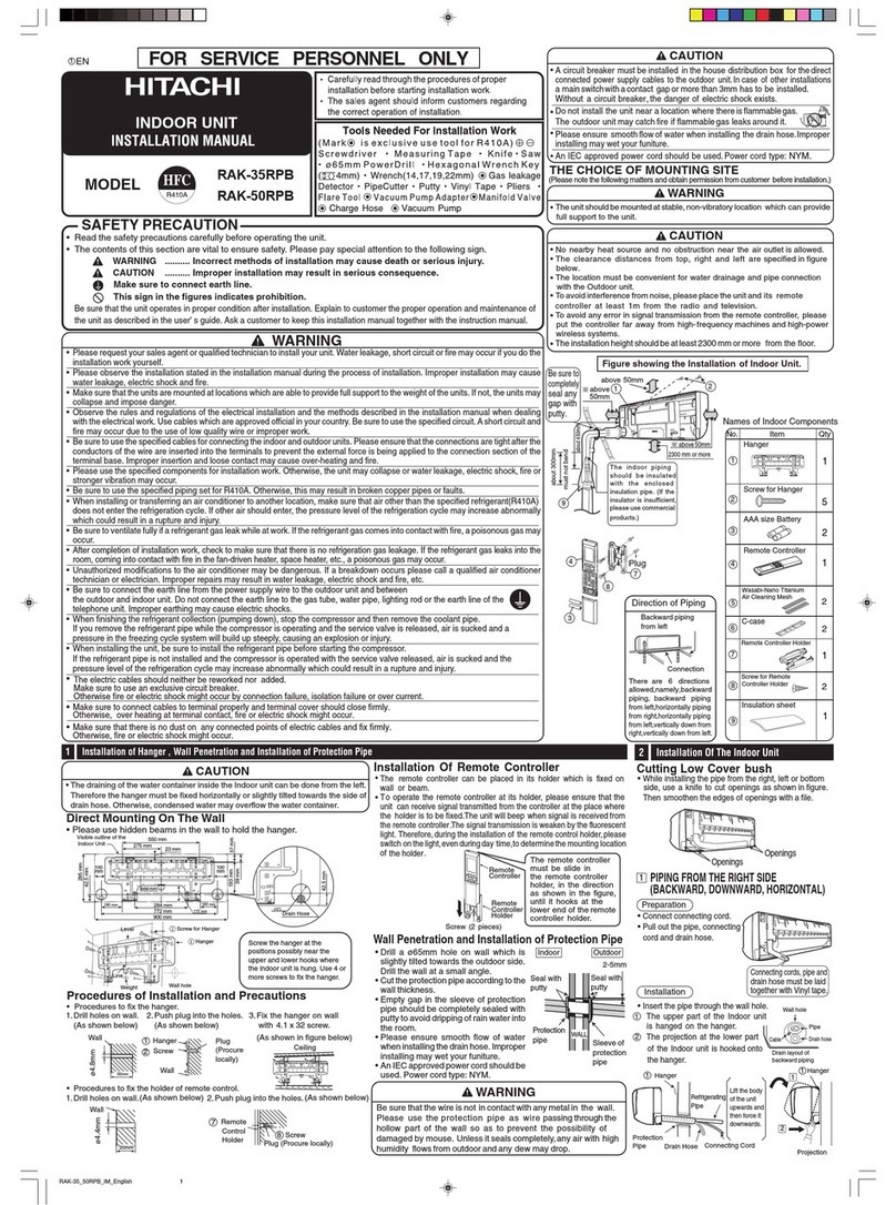 Hitachi RAK-35RPB User manual