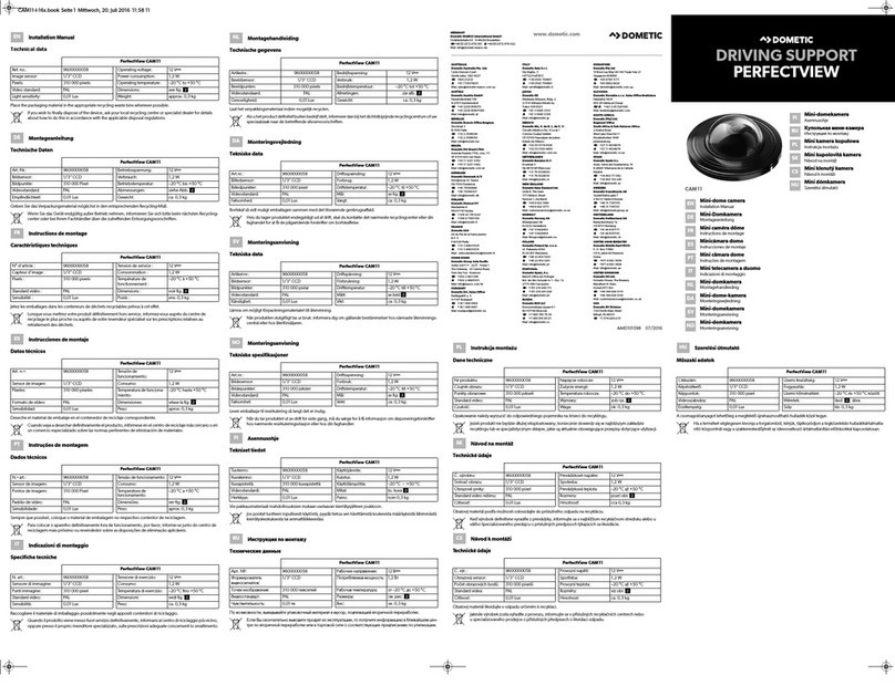 Dometic PerfectView CAM11 installation manual