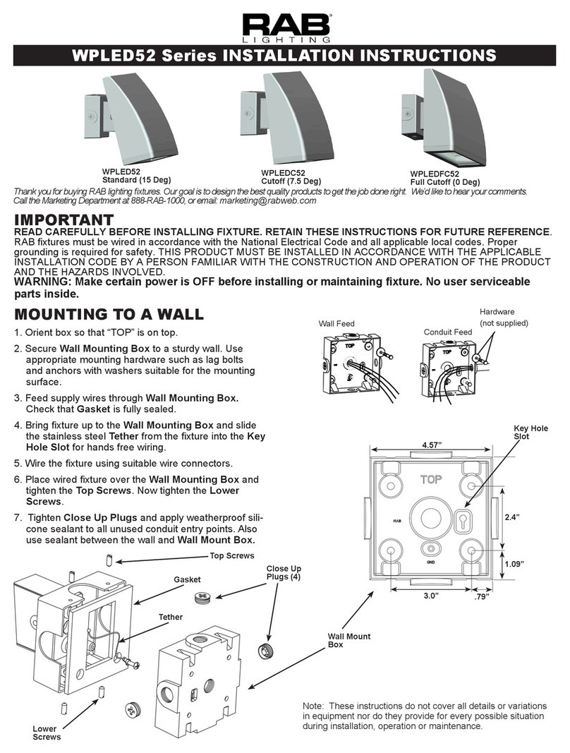 RAB Lighting WPLED52 installation instructions