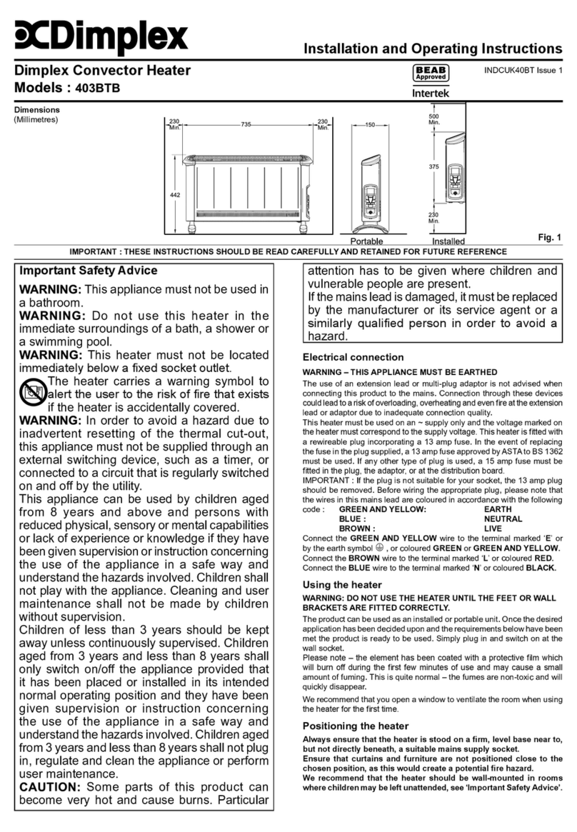 Dimplex 403BTB User manual