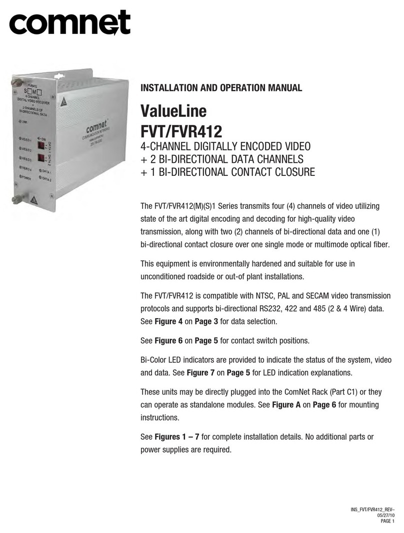 Comnet ValueLine FVT412 Installation and operation manual