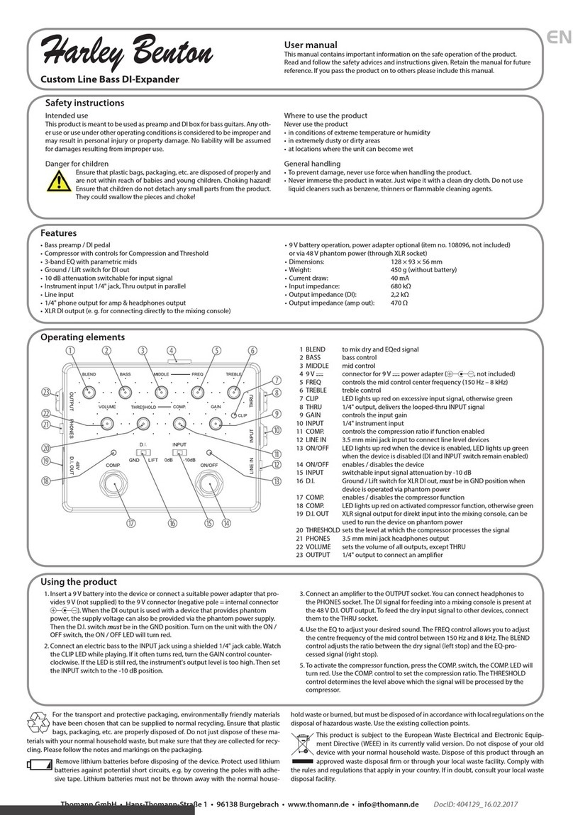 Harley Benton Bass DI-Expander user manual