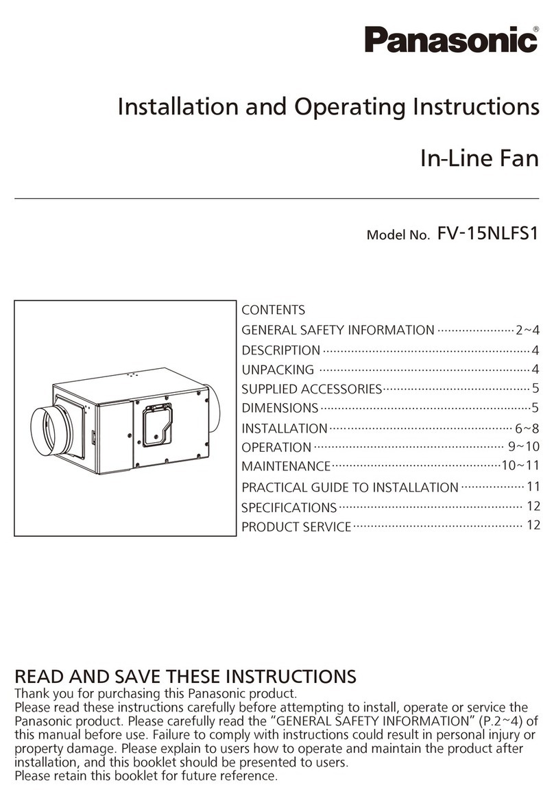 Panasonic FV-15NLFS1 User manual