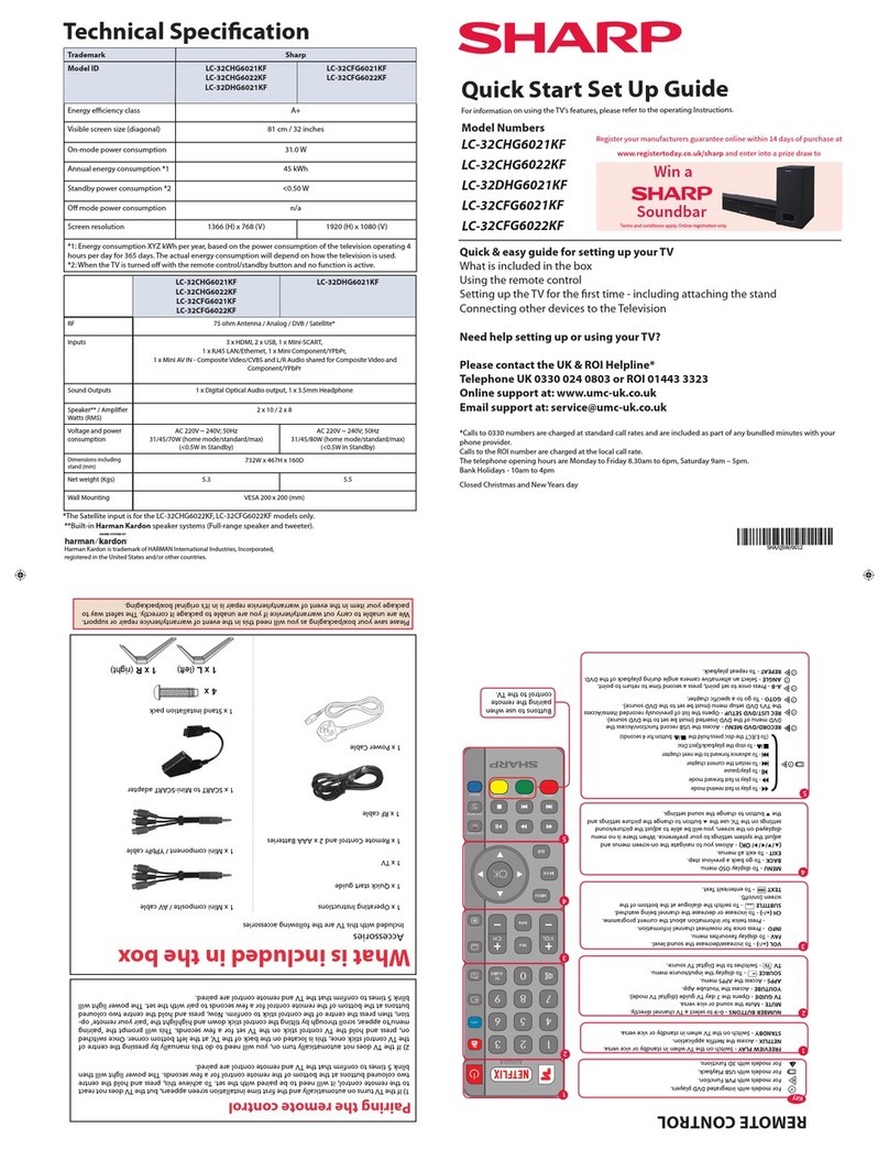 Sharp LC-32CHG6021KF Technical manual