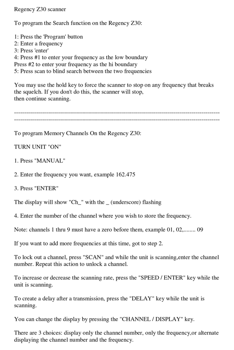 Regency Z30 manual