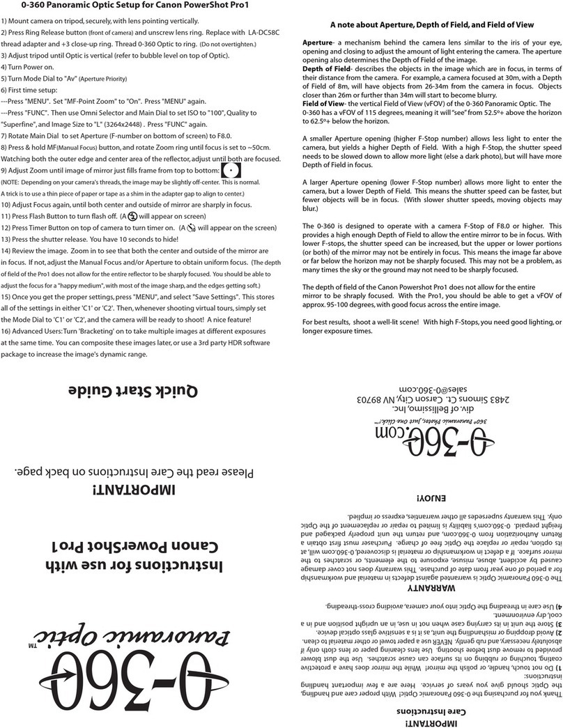 0-360.com 0-360 Panoramic Optic Setup guide