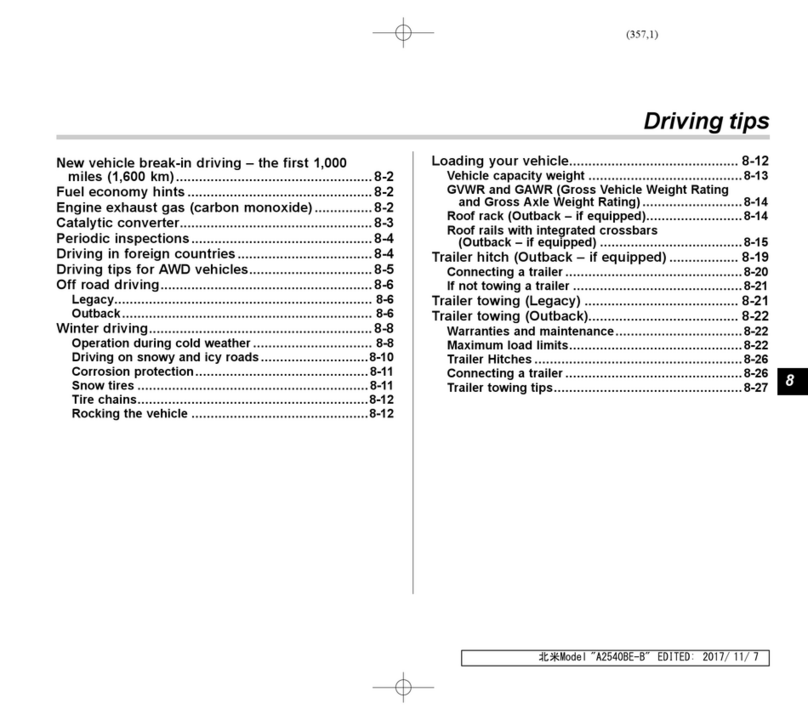 Subaru Legacy 2018 instruction manual