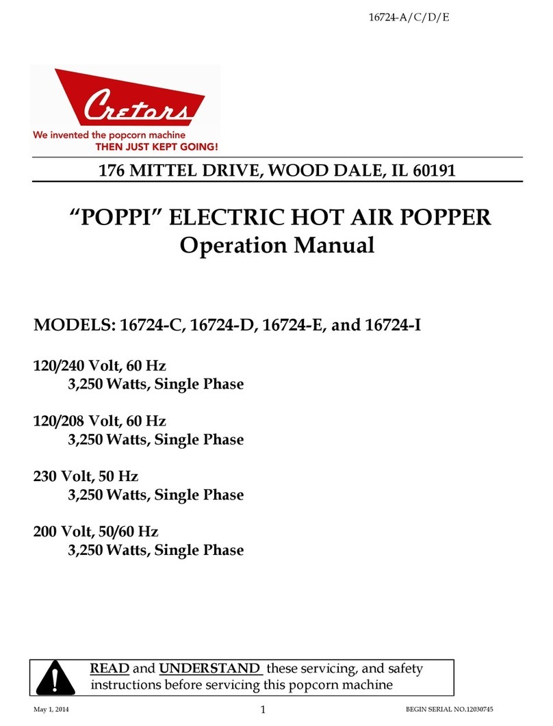 Cretors 16724-C Operation manual