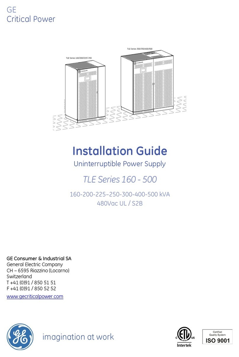 GE Consumer & Industrial TLE Series 160 installation guide GE Consumer & Industrial TLE Series 160 installation guide