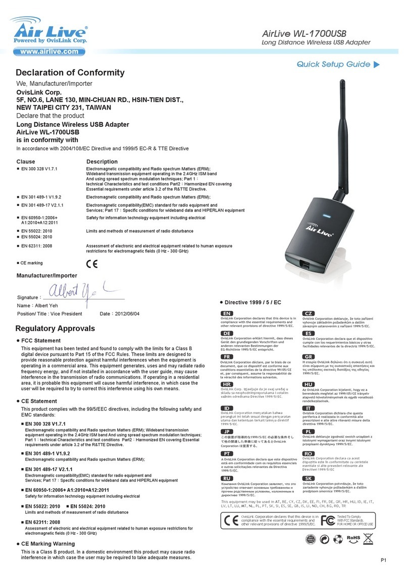 AirLive WL-1700USB Quick setup guide