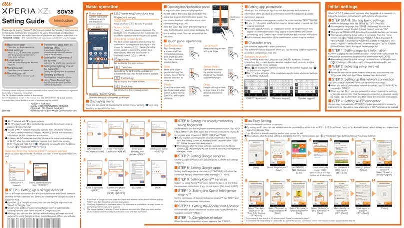 Sony Xperia XZS SOV35 Service manual