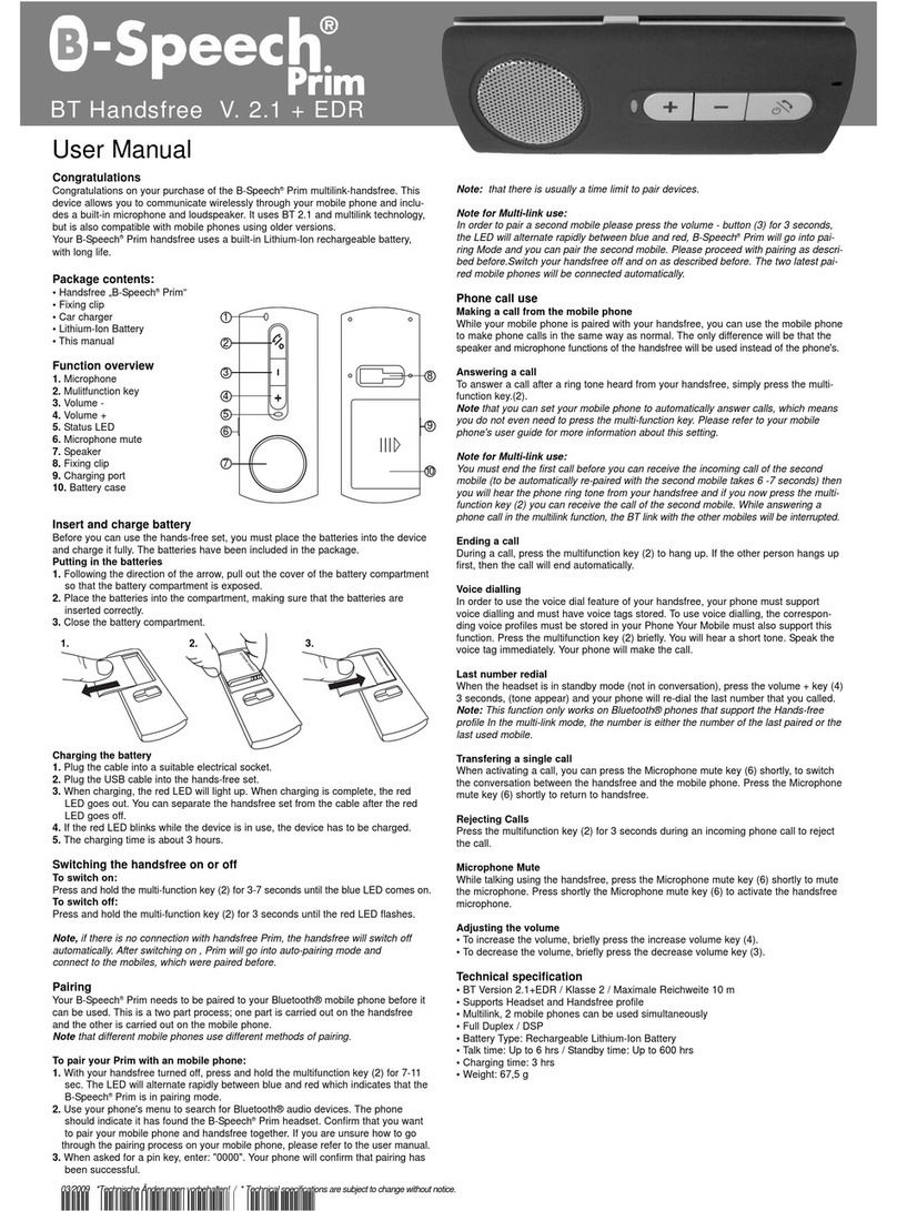 B-Speech B-Speech Prim user manual