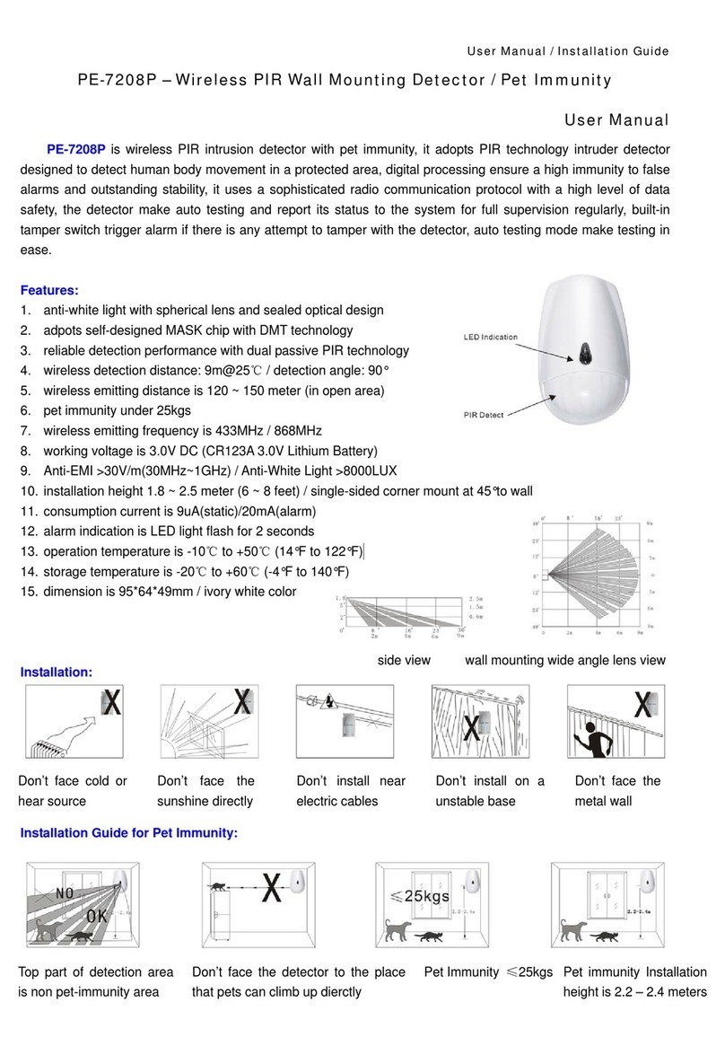 P&E PE-7208P Installation and operating instructions