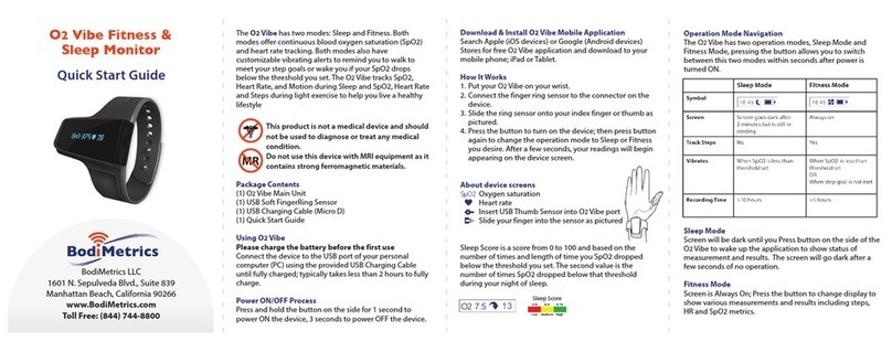 BodiMetrics O2 Vibe User manual