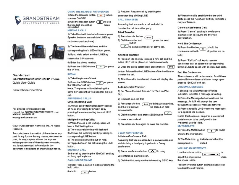 Grandstream Networks GXP1610 Instruction manual