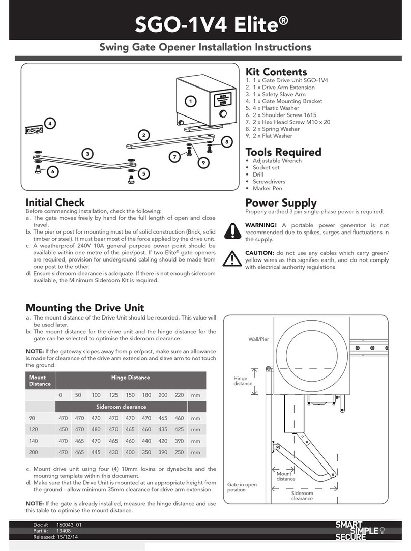 Dominator SGO-1V4 Elite installation instructions