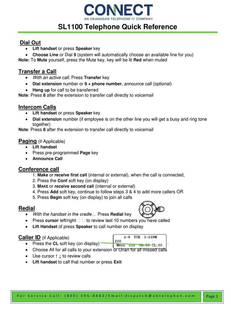 NEC SL1100 quick reference