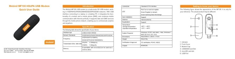 Mobinil MF190 Quick user guide