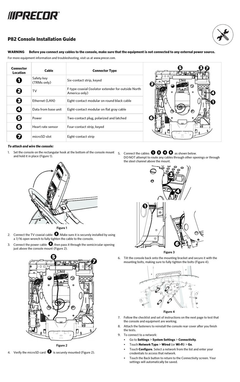Precor Experience P82 User manual
