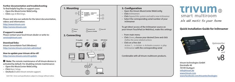 Trivum InStreamer Quick installation guide