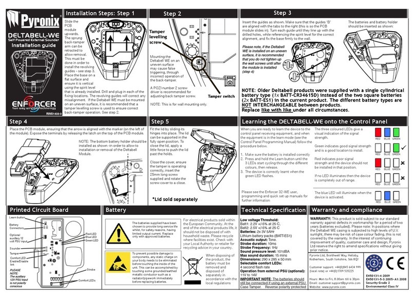 Pyronix DELTABELL-WE User manual
