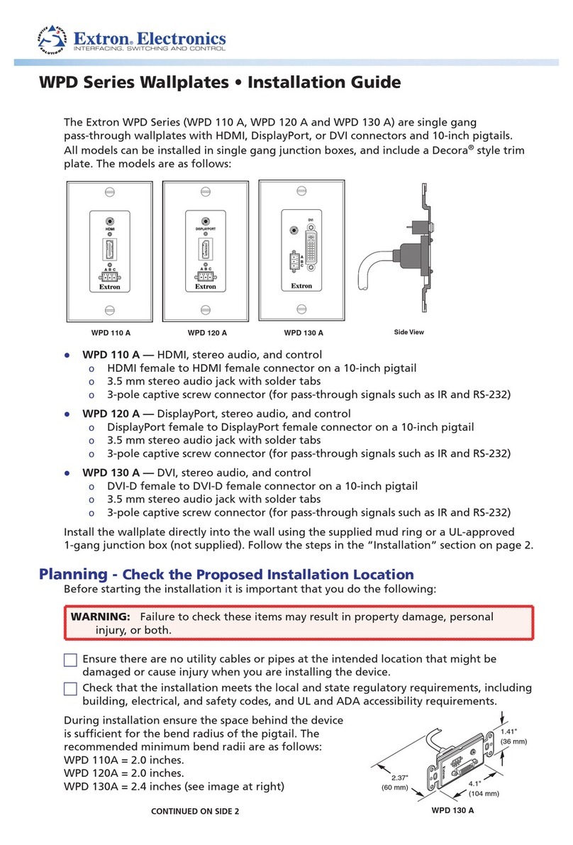 Extron electronics WPD 120 A installation guide