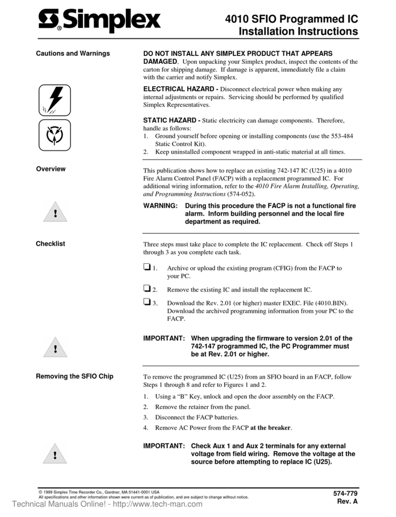 Simplex 4010 User manual