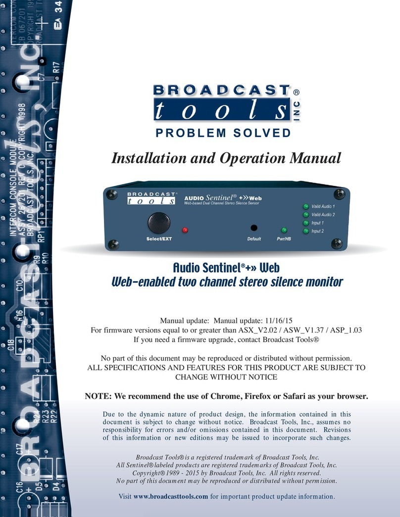 Broadcast Tools Audio Sentinel Plus Web User manual