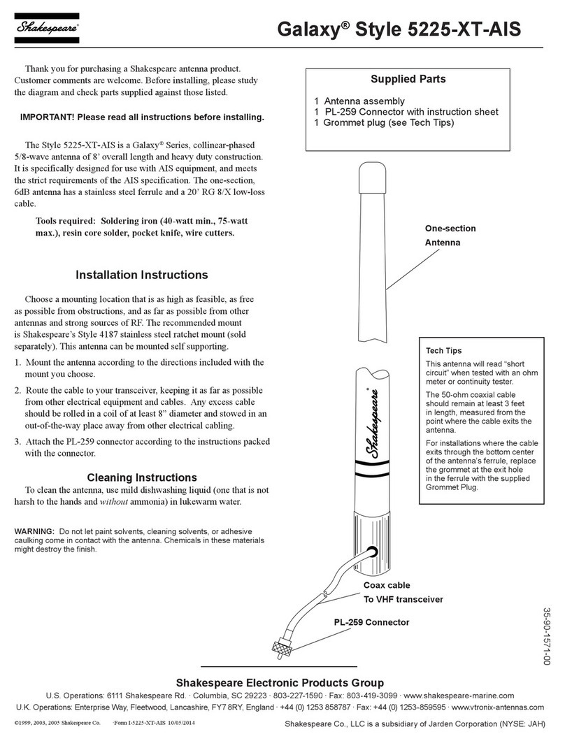 Shakespeare Electronic Galaxy Style 5225-XT-AIS User manual Shakespeare Electronic Galaxy Style 5225-XT-AIS User manual