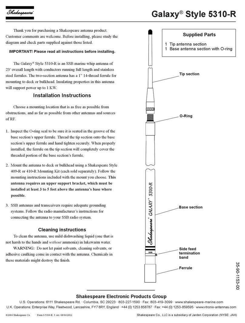 Shakespeare Electronic Galaxy Style 5310-R installation instructions Shakespeare Electronic Galaxy Style 5310-R installation instructions