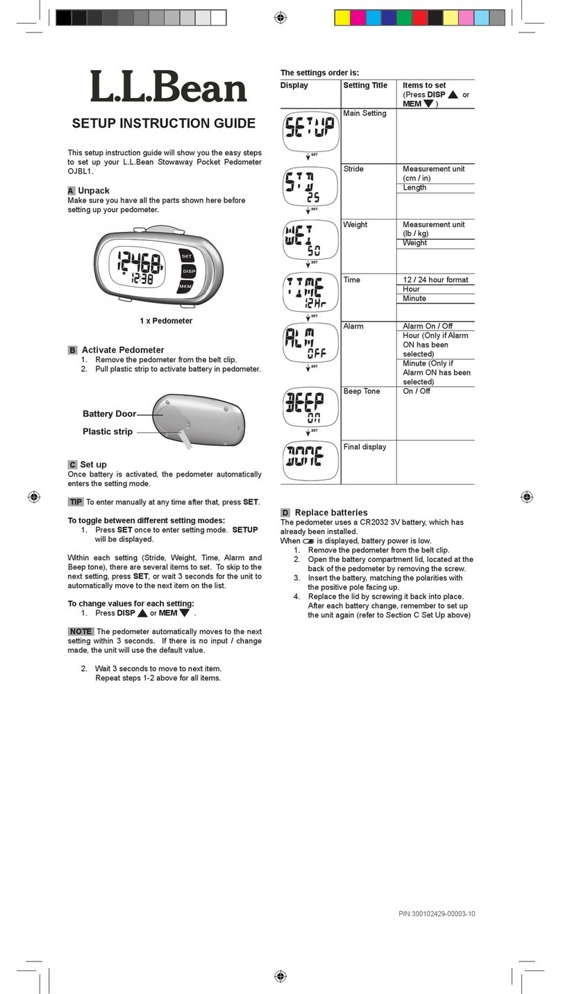 L.L.Bean OJBL1 SETUP INSTRUCTION GUIDE