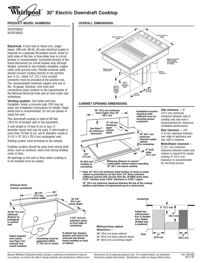 Whirlpool RC8700ED Dimension Guide