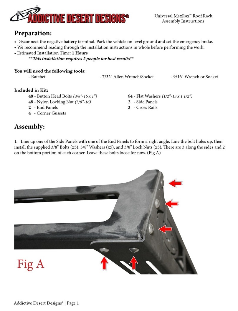 ADD Universal MaxRax Roof Rack User manual