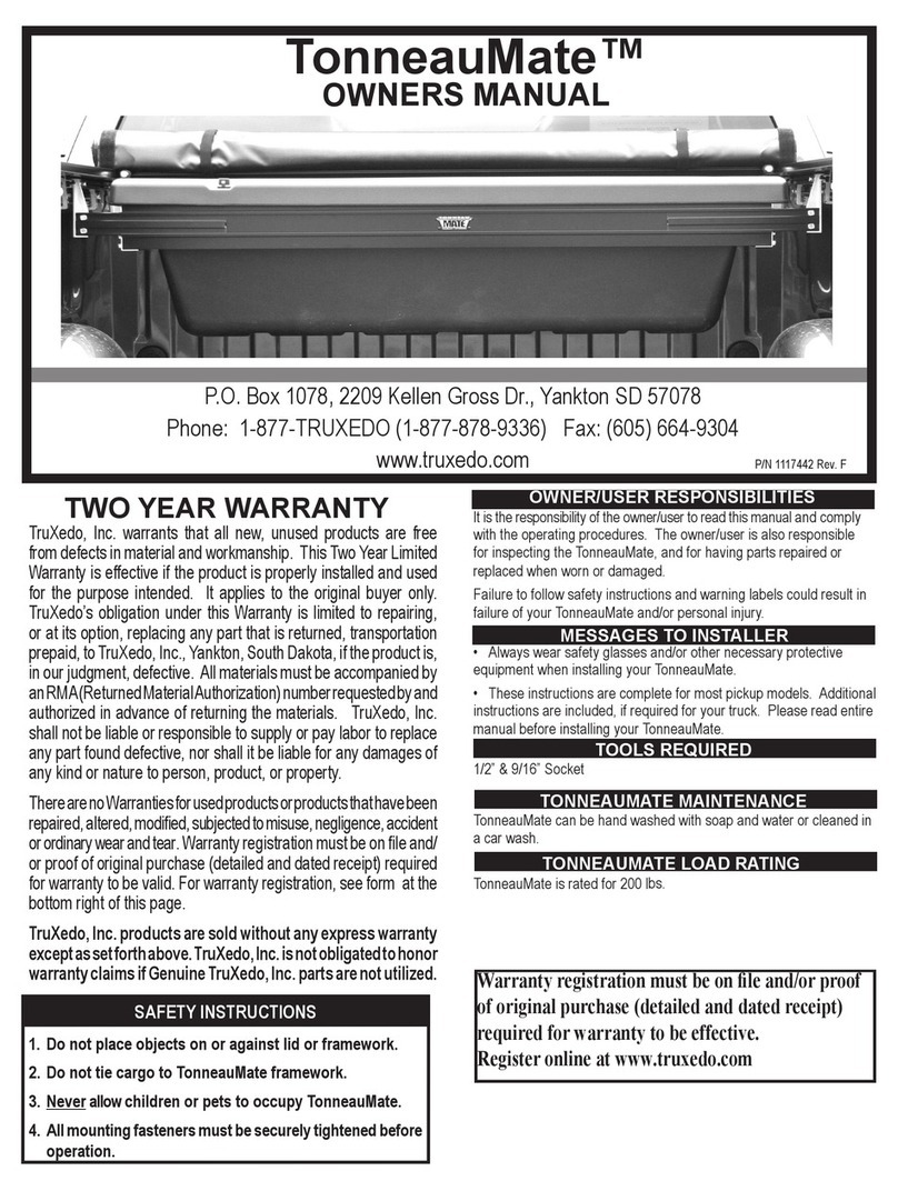 TruXedo TonneauMate User manual