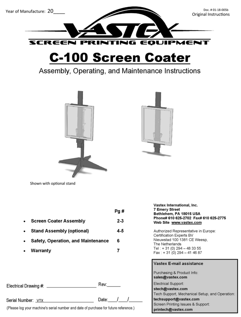 VASTEX C-100 Assembly, operating, and maintenance  instructions