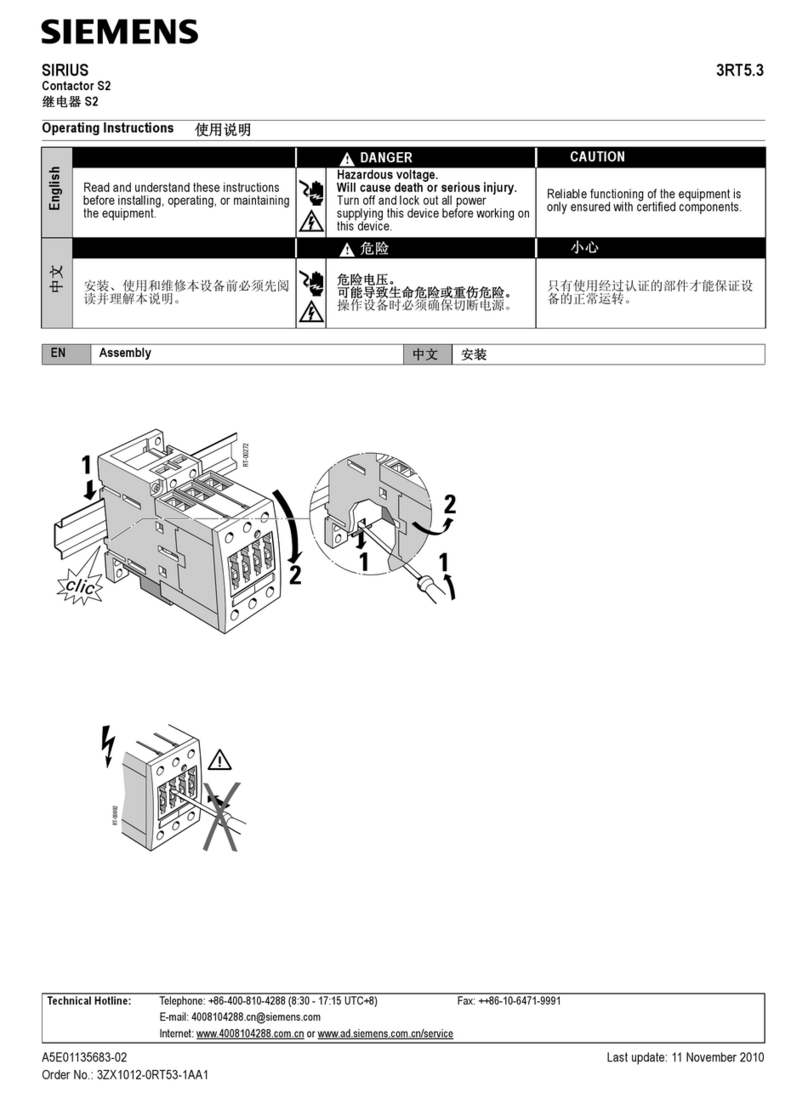 Siemens SIRIUS Contactor S2 User manual