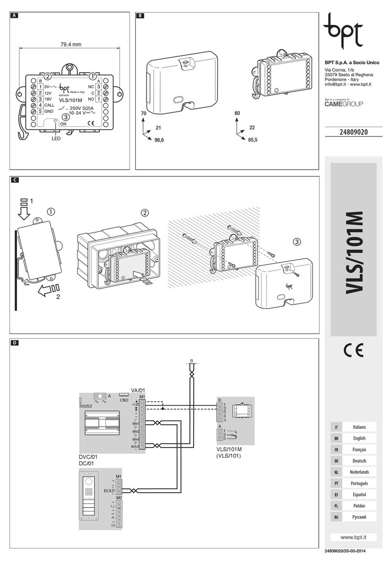Bpt VLS/101M manual