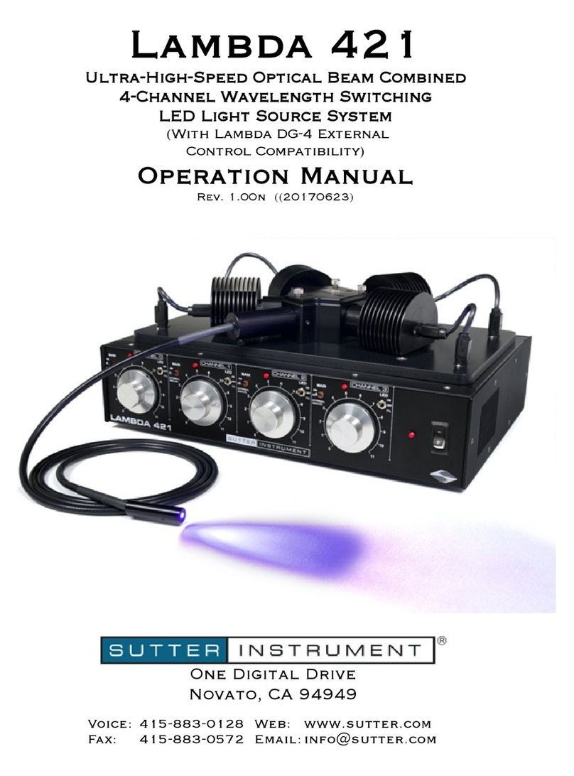 Sutter Instrument Lambda 421 Operation manual