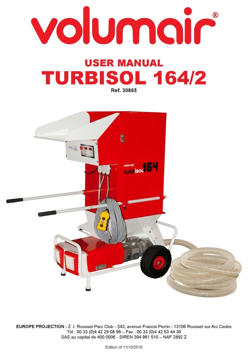Volumair TURBISOL 164/2 user manual