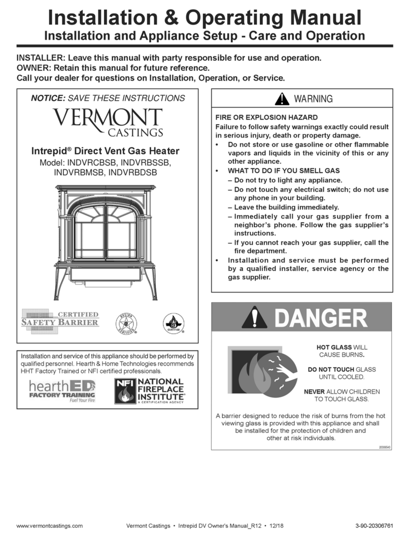 Vermont Castings Intrepid INDVRBMSB Installation & operating manual Vermont Castings Intrepid INDVRBMSB Installation & operating manual