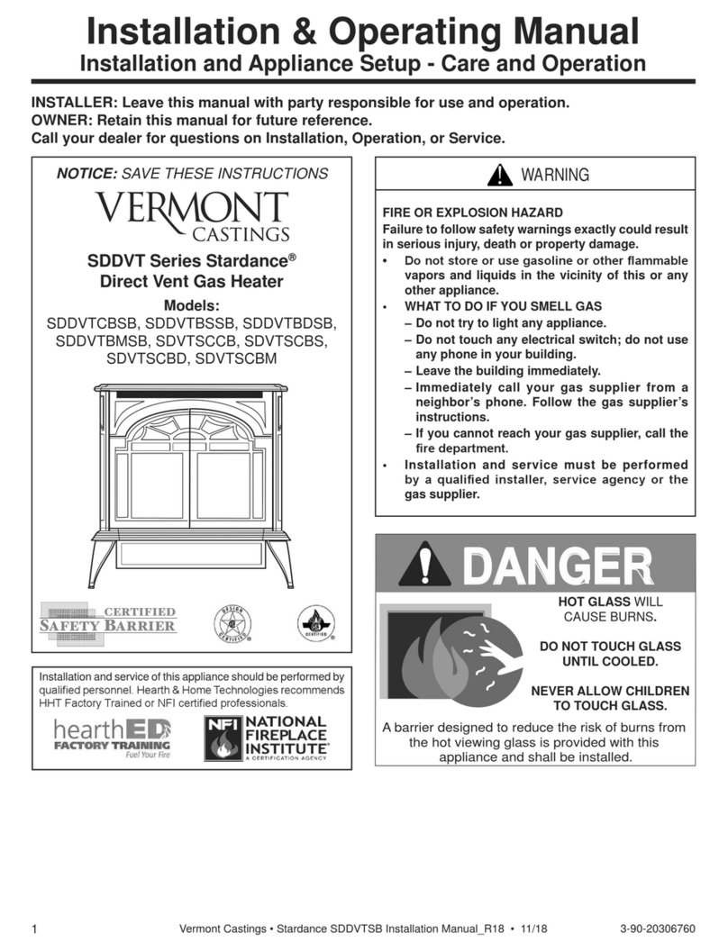 Vermont Castings Stardance SDDVTCBSB Installation & operating manual