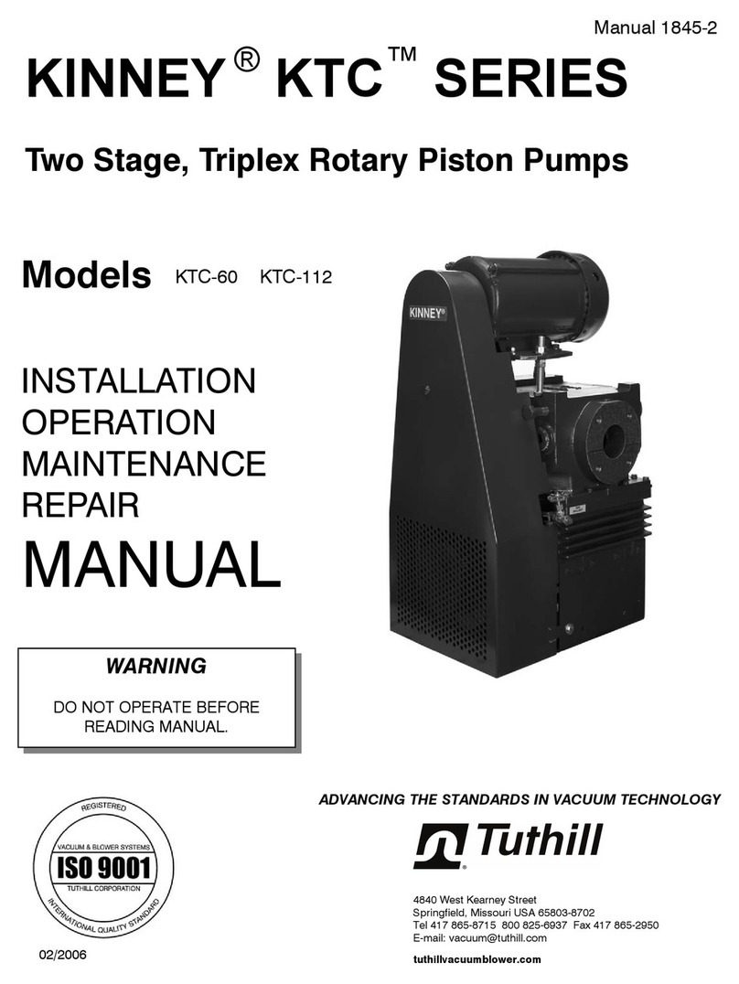KINNEY KTC SERIES Installation, operation and maintanance manual