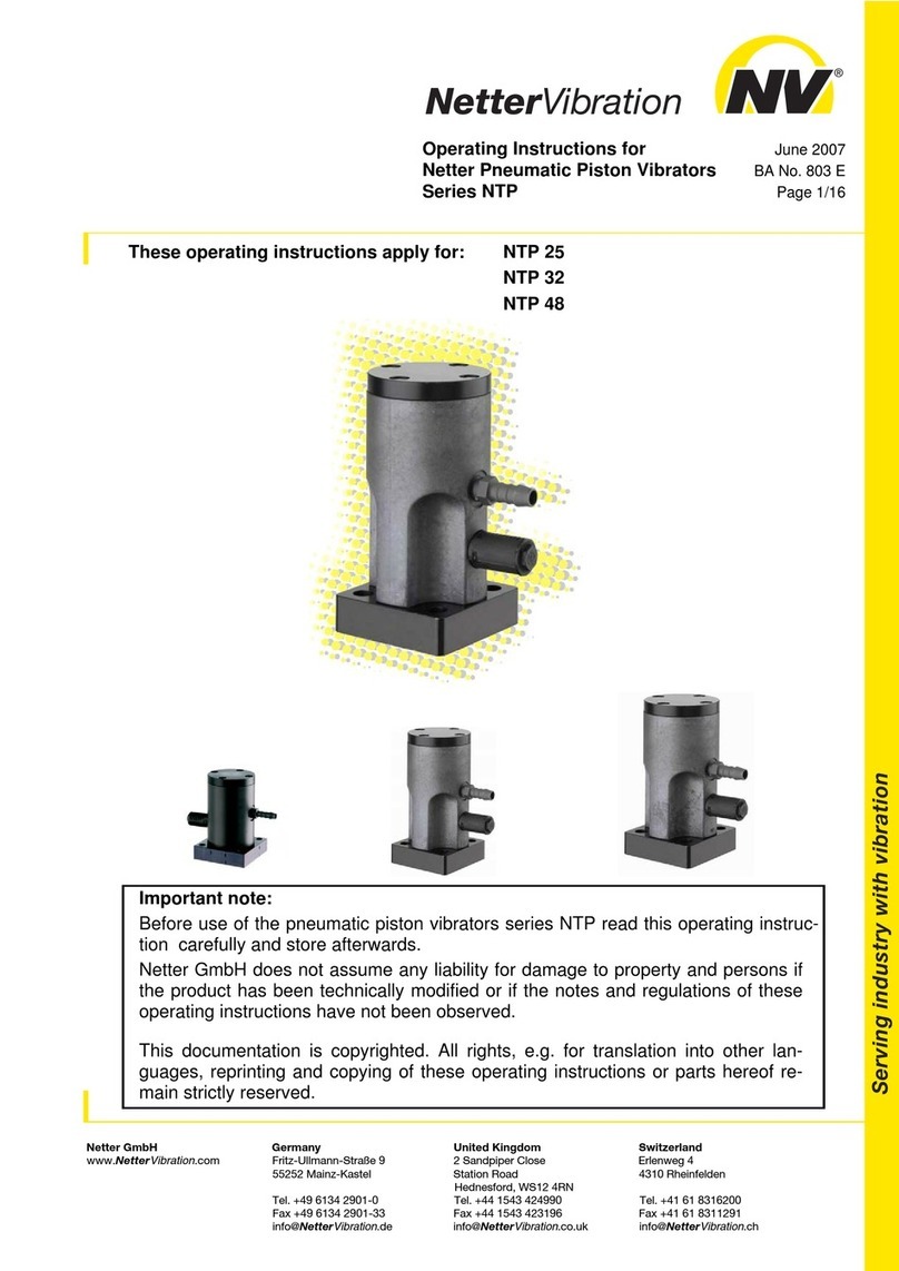 NetterVibration NTP Series operating instructions