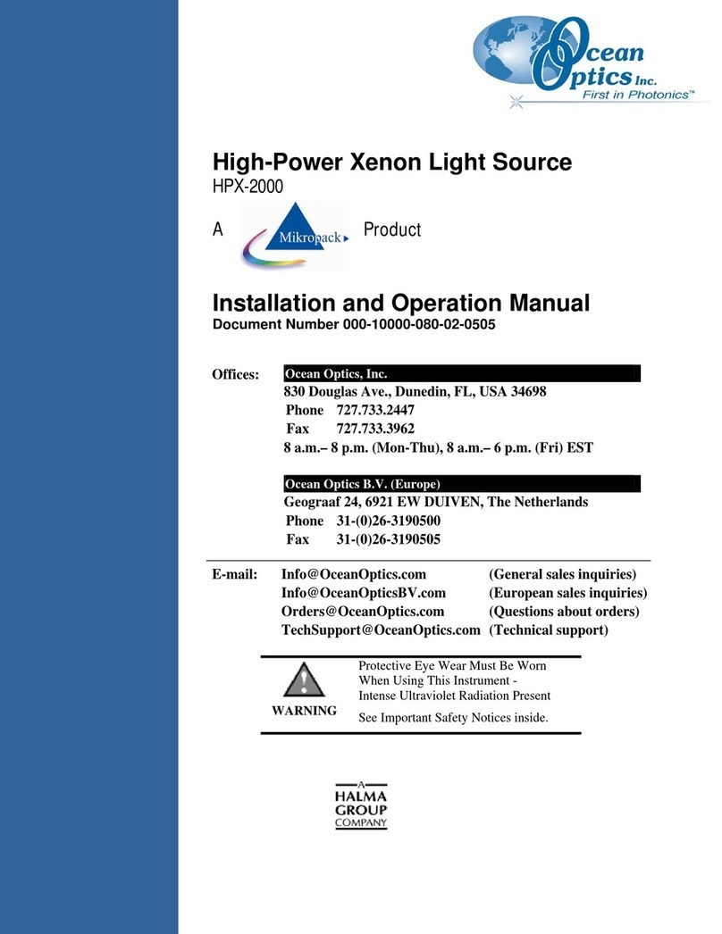 Ocean Optics HPX-2000 Owner's manual